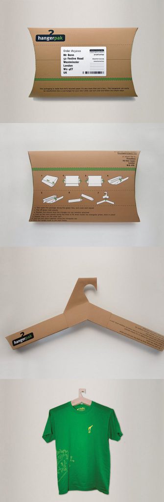 Visual Art group - confezione che si trasforma in gruccia carta, packaging