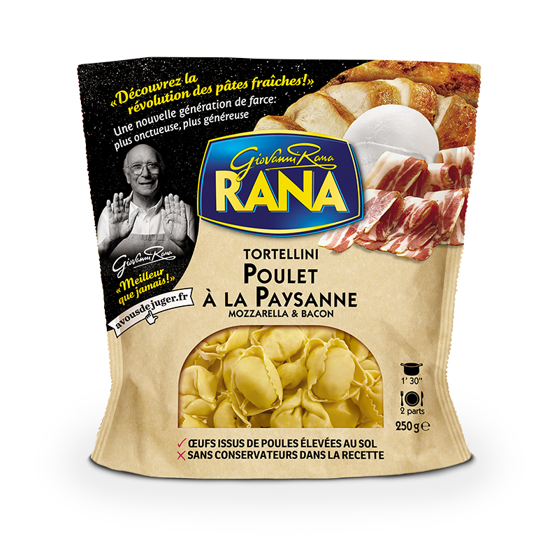 Visual Art group - packaging, giovanni rana - tortellini pollo bacon, francia